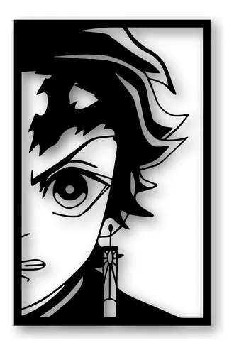 D_704969-MLU81857182526_012025-O.jpg Cuadro Demon Slayer Kamado Tanjiro Calado Memo Estampados